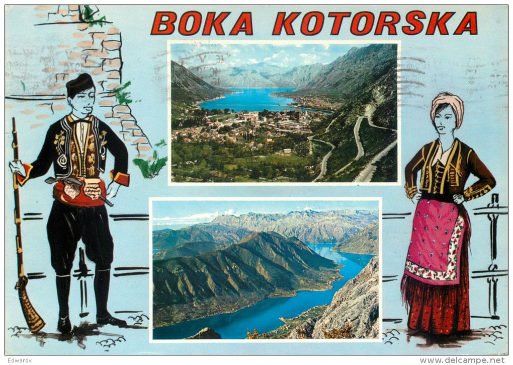 Boka Kotorska Bay Of Kotor, Montenegro Postcard Used Posted To UK 1970 Stamp - Montenegro