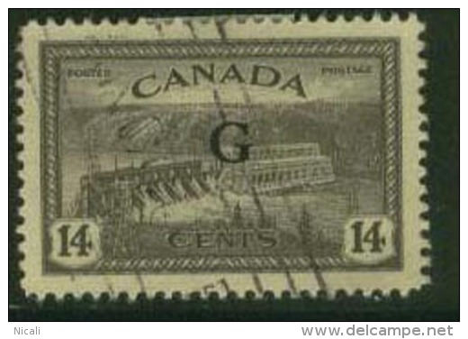 CANADA 1950 14c Sepia Official SG O186 U ED214 - Overprinted