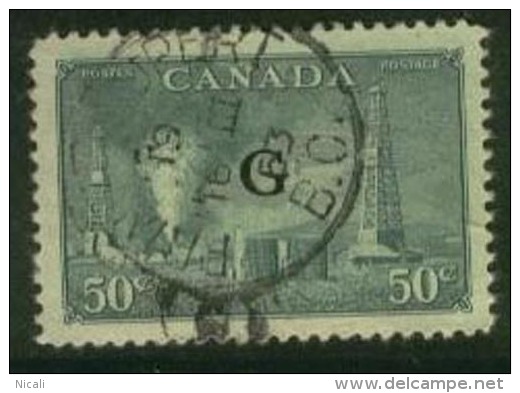 CANADA 1950 50c Green Official SG O188 U ED221 - Overprinted