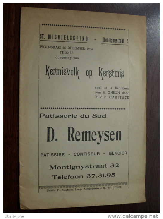 KERMISVOLK Op KERSTMIS 1956 / Opvoering - Spel In 3 Bedrijven ( St. Michielskring Antwerpen ) ( Details Zie Photo ) ! - Théâtre