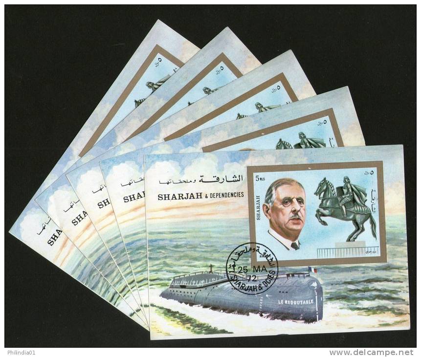 Sharjah - UAE 1972 Redoutable Class Submarine Transport M/s Cancelled X5 # 13479 - Sous-marins