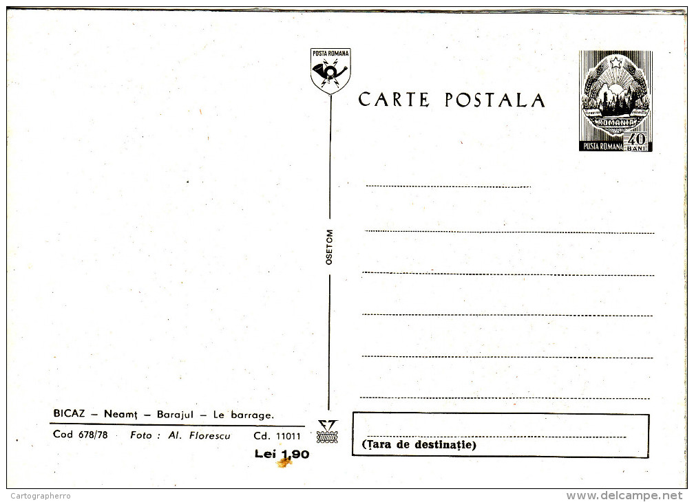 Bicaz Neamt, Barajul, Dam, Le Barage Card 100 - Romania