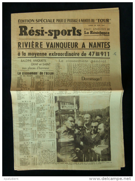 TOUR DE FRANCE 1959 Numéro Spécial RESI-SPORTS 30 Juin 1959 CLM BLAIN NANTES Roger Rivière - Cyclisme