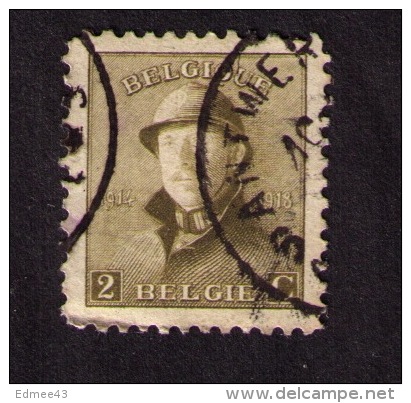 Timbre Oblitéré Belgique, Roi Albert I (1875-1934), 2, 1920 - 1919-1920  Cascos De Trinchera