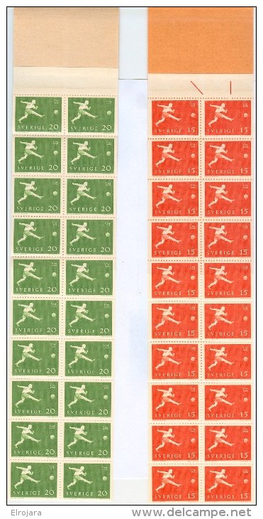 SWEDEN TWO STAMPBOOKLETS Each With 20 Stamps MNH - 1958 – Zweden