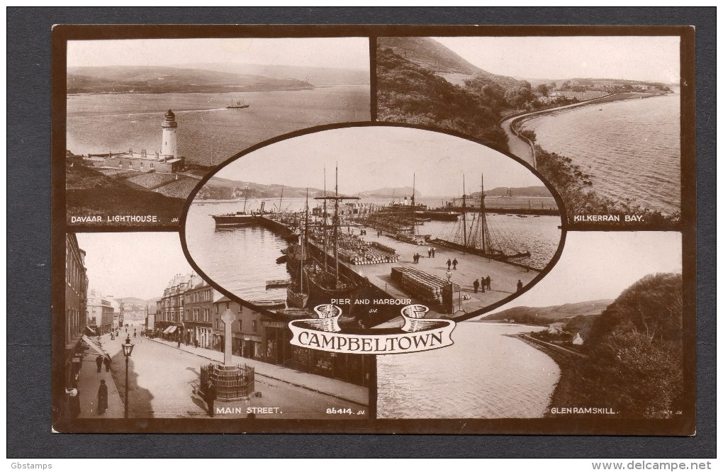 1923 Campbeltown Multi-View Posted RP Card As Scanned - Argyllshire