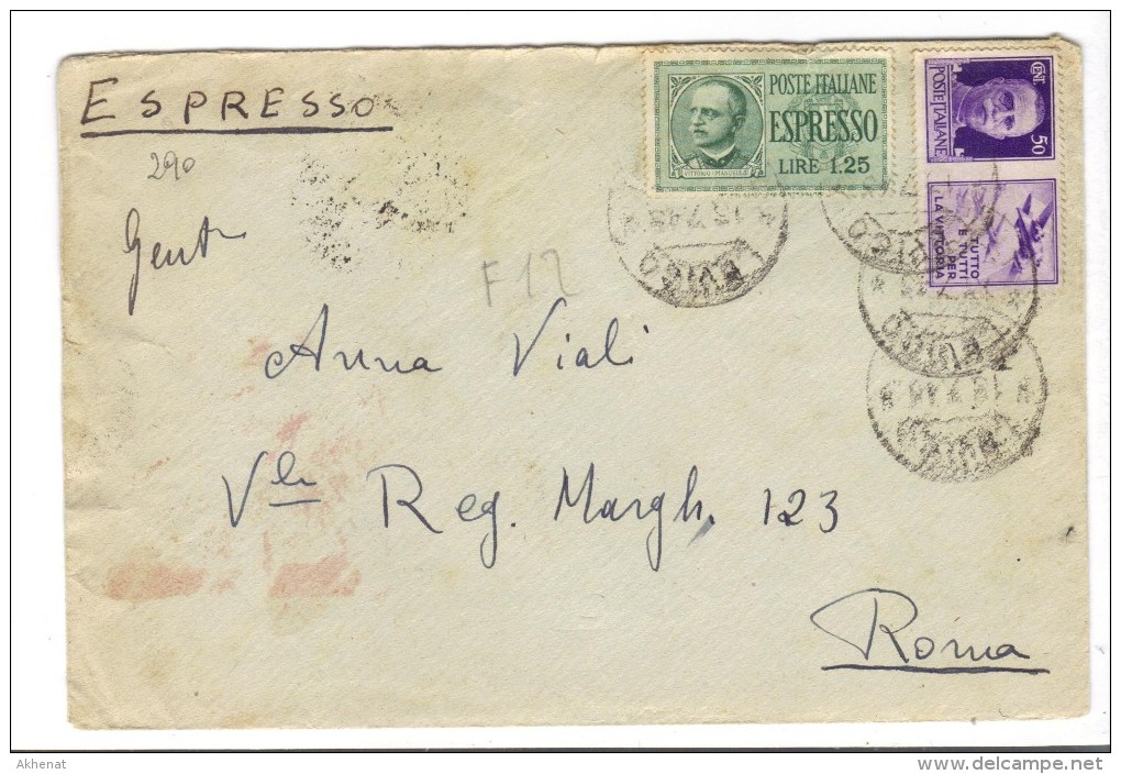 290/500 - REGNO , Lettera Espresso Del 13/7/1943 - Propagande De Guerre