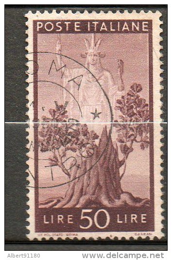 ITALIE  50l Brun Lilas  1945-48 N°502 - Used