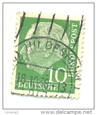 2-alef67. Sello Usado Alemania Federal. Yvert Nº 67. Presidente Theodor Heuss - Andere & Zonder Classificatie