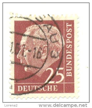 2-alef69A. Sello Usado Alemania Federal. Yvert Nº 69A. Presidente Theodor Heuss - Autres & Non Classés