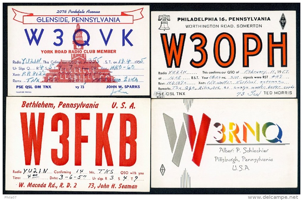 Carte QSL Radio Amateur - USA - 10 Different Cards ---- Scan Of Front And Back Side - Radio Amatoriale