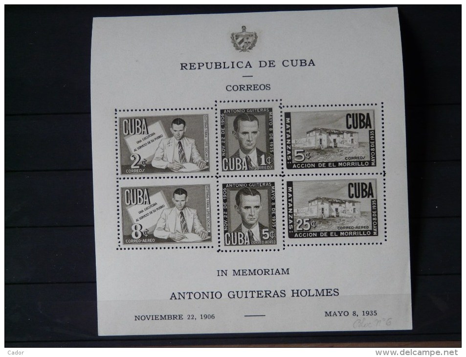 CUBA - 1951 Bloc N°7  * (TB) - Blocks & Kleinbögen