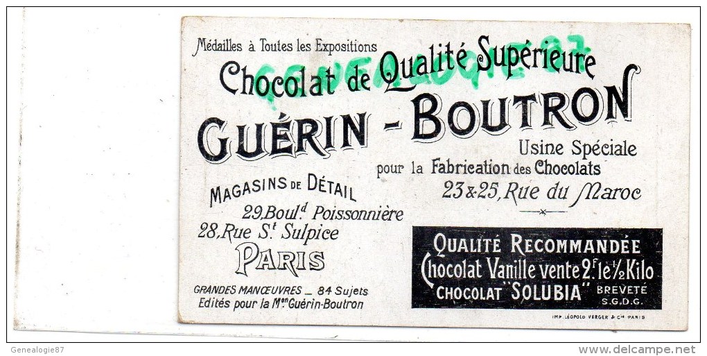 75 - PARIS - CHROMO GUERIN BOUTRON - GRANDES MANOEUVRES - N° 6 DEBARQUEMENT DU CHEMIN DE FER - PARIS - Guérin-Boutron