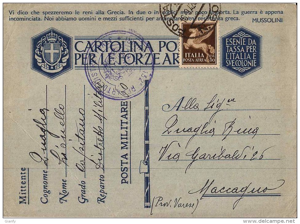 FRANCHIGIA WWII POSTA MILITARE 60 1942 SCUTARI ALBANIA X MACCAGNO - Military Mail (PM)