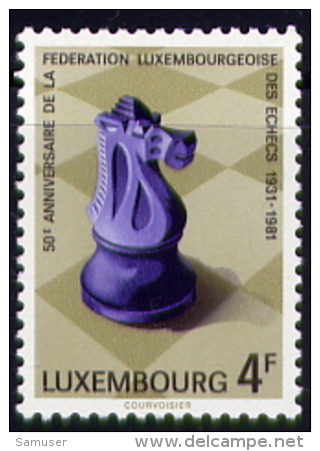 Echecs Timbre Neuf Luxembourg 1981 Y:983 Cote/value:2€ Chess Stamp MNH - Echecs