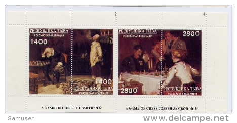 Echecs Bloc Peintures Neuf Tuva 1992 Chess Sheet MNH - Echecs