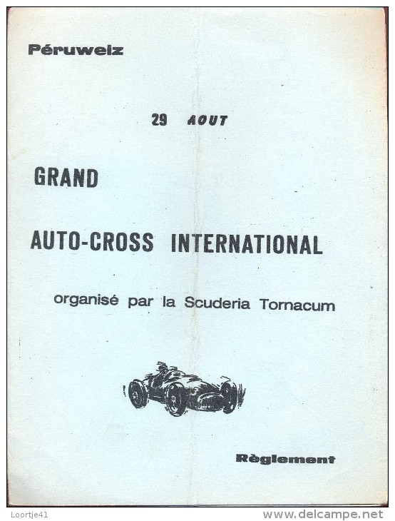 Réglement Auto Cross International Péruwelz 1971 - Programmes