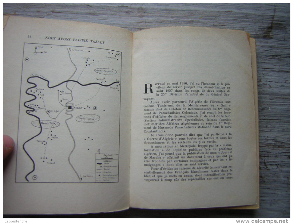 JOURNAL DE MARCHE D'UN OFFICIER PARACHUTISTE JEAN YVES ALQUIER NOUS AVONS PACIFIE TAZALT  1957