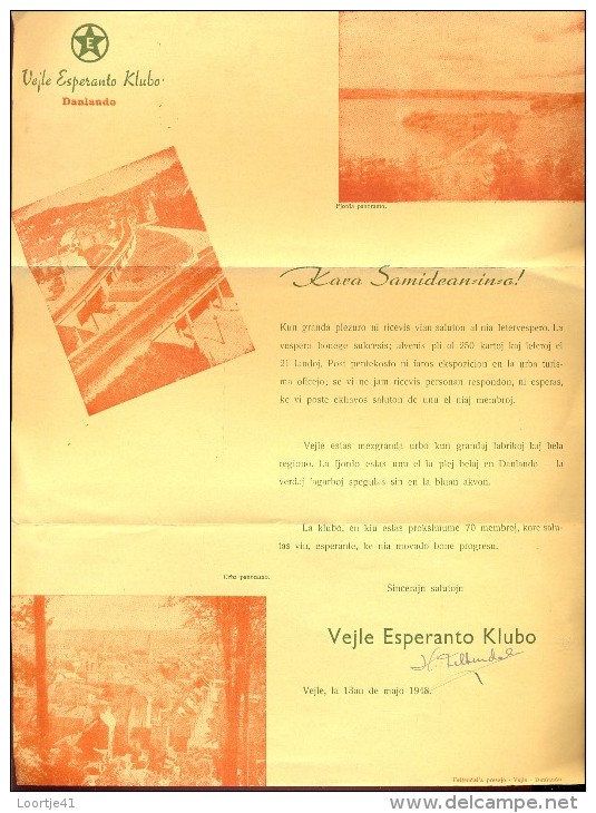 Facture Faktuur Brief Lettre  - Vejle Esperanto Klubo - Danlando 1948 - Autres & Non Classés