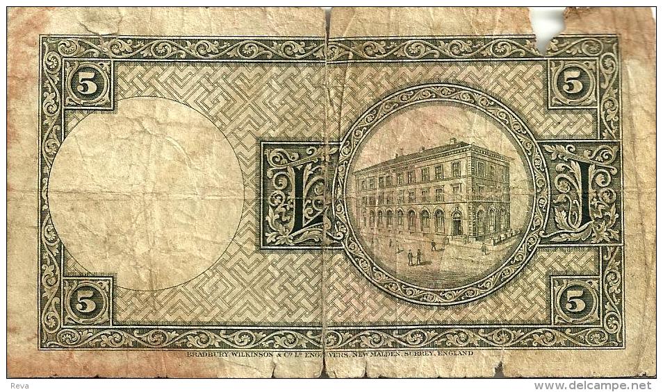 ICELAND 5 KRONUR GREEN MAN FRONT & BUILDING BACK DATED LAW OF 15-04-1928 VG P.32a READ DESCRIPTION !! - Iceland