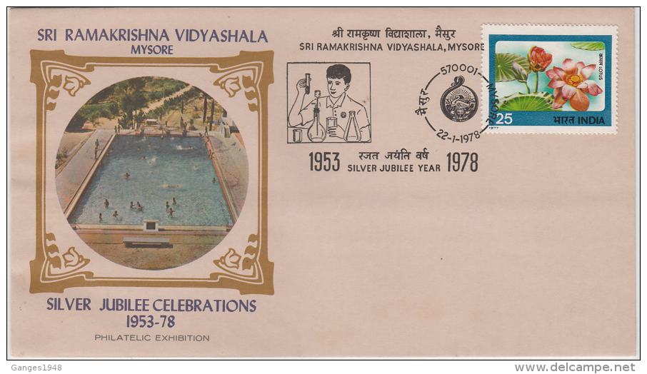 India 1978  Chemistry Experiment Cancellation  Swimming Pool  Mysore  Cover # 83089  Inde  Indien - Chemistry