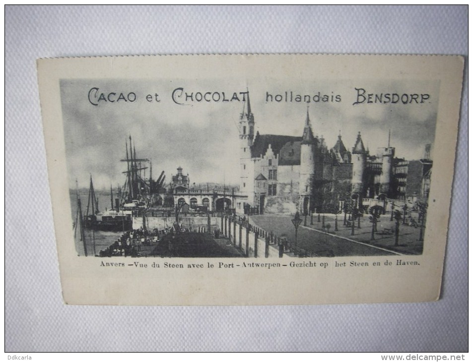 Anvers - Vue Du Steen Avec Le Port - Reclame Uitgave Van Cacao Et Chocolat Hollandais Bensdorp - Chocolate