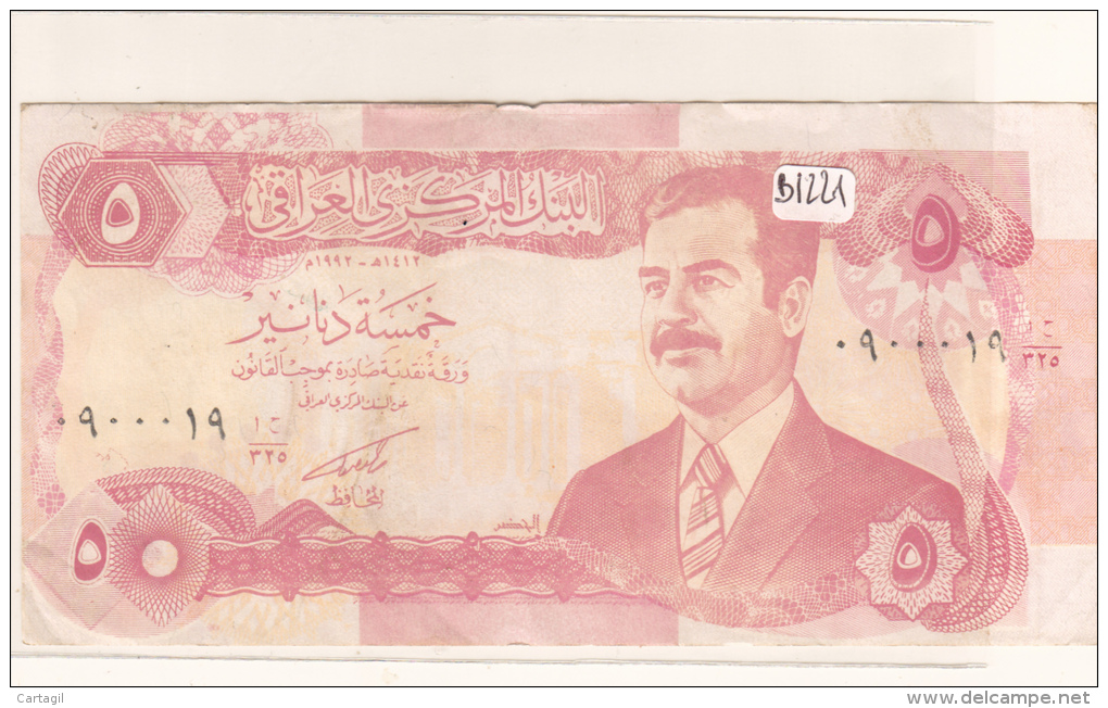 Billets -  B1221 - Iraq  - Billet  5 Dinars ( Type, Nature, Valeur, état... Voir 2 Scans) - Irak