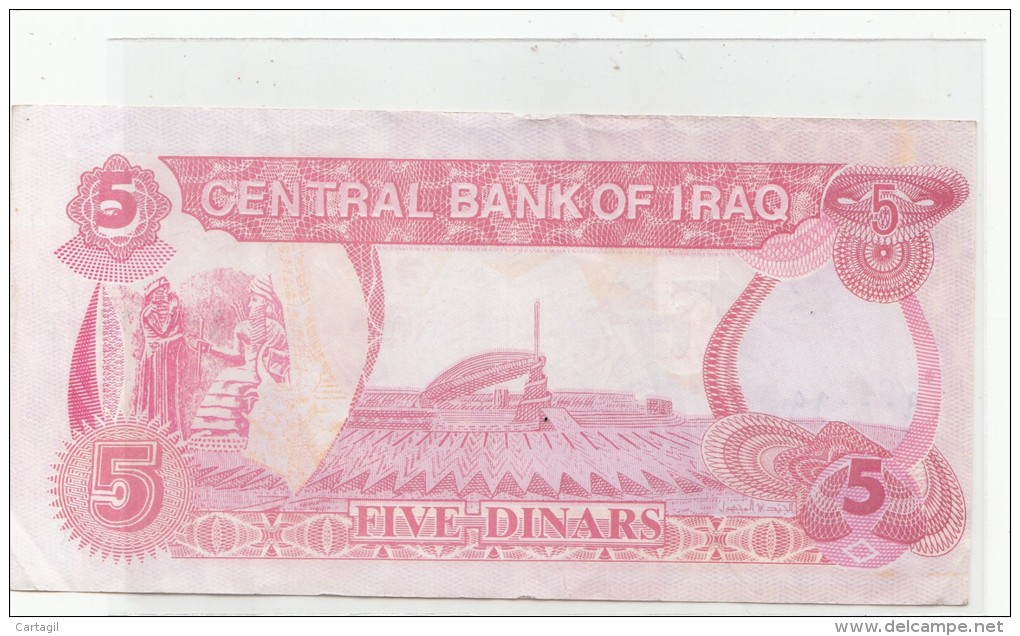 Billets -  B1221 - Iraq  - Billet  5 Dinars ( Type, Nature, Valeur, état... Voir 2 Scans) - Iraq