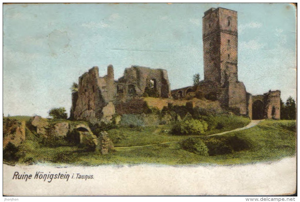 Allemagne- Carte Postale Circule En 1919- Konigstein,ruines - 2/scans - Koenigstein