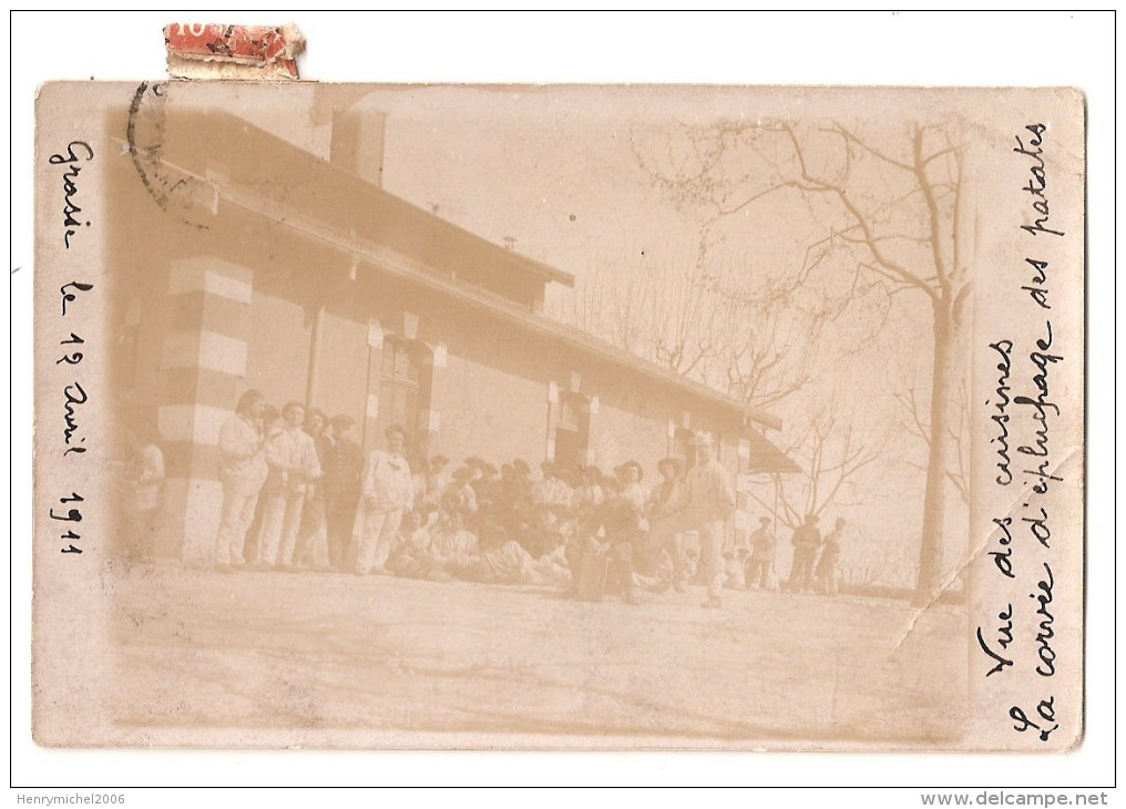 Militaria - Carte Photo - Grasse - 06 - 1911 Chasseurs Alpins Caserne - Regiments