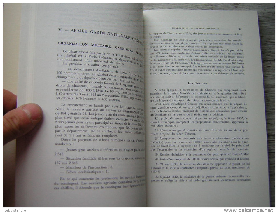 HENRI LIZIER  CHARTRES ET LA BEAUCE AU TEMPS DE LOUIS PHILIPPE 1830 1848  EDITE PAR JEAN LEGUE LIBRAIRE  1972 - Centre - Val De Loire