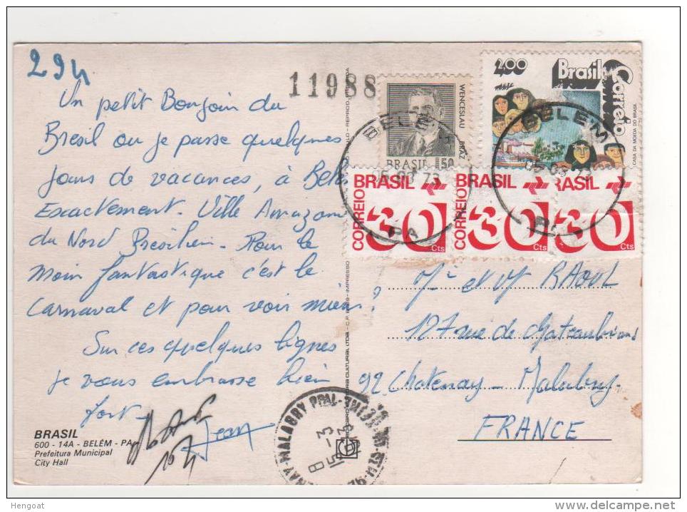 5 Timbres  / Carte , Postcard , Cp Du 05/03/73  Pour La France - Briefe U. Dokumente