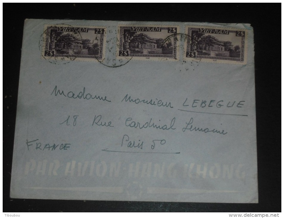 LETTRE VIET NAM AVEC YT 8 ET 15 - PALAIS IMPERIAL HUE - IMPERATRICE NAM PHUONG - SAIGON RP - - Vietnam