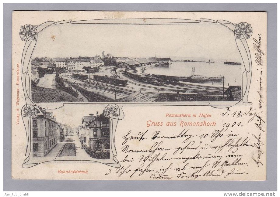 TG ROMANSHORN 1901-XII-18 Romanshorn Hafen, Bahn , Bahnhofstrasse Foto Wigmann - Romanshorn