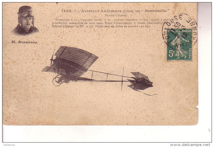 Aviazione Francese -- L'Aviateur AUDEMARS Pilotant Une "" DEMOISELLE"" 2 3 1910 - Luchtvaart