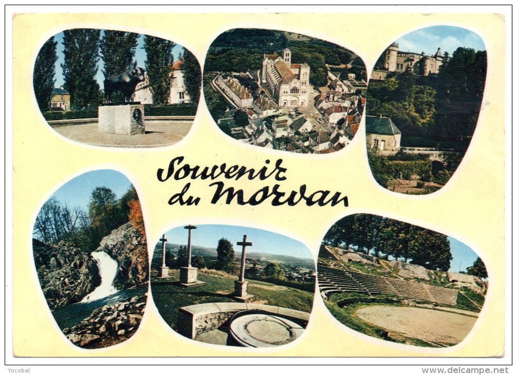 CP, REGIONS, BOURGOGNE, Souvenir Du MORVAN, Multivues, Vierge, Ed : C.D. - Bourgogne