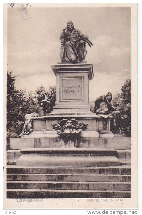 AK Schweinfurt - Rückert-Denkmal - 1929 (5090) - Schweinfurt