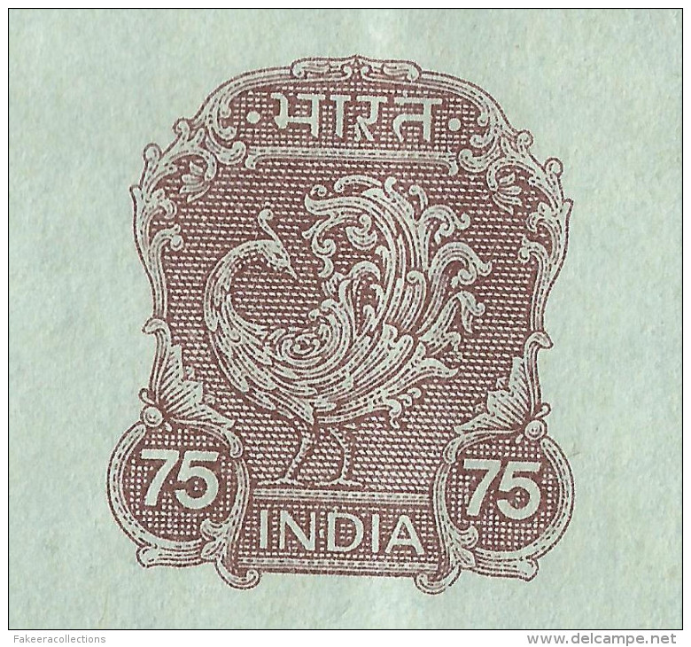 INDIA 1999 Inde Indien - Peacock Unused Mint PSE 75p Inland Letter Postal Stationery 75 Paisa , Bird - As Scan - Inland Letter Cards