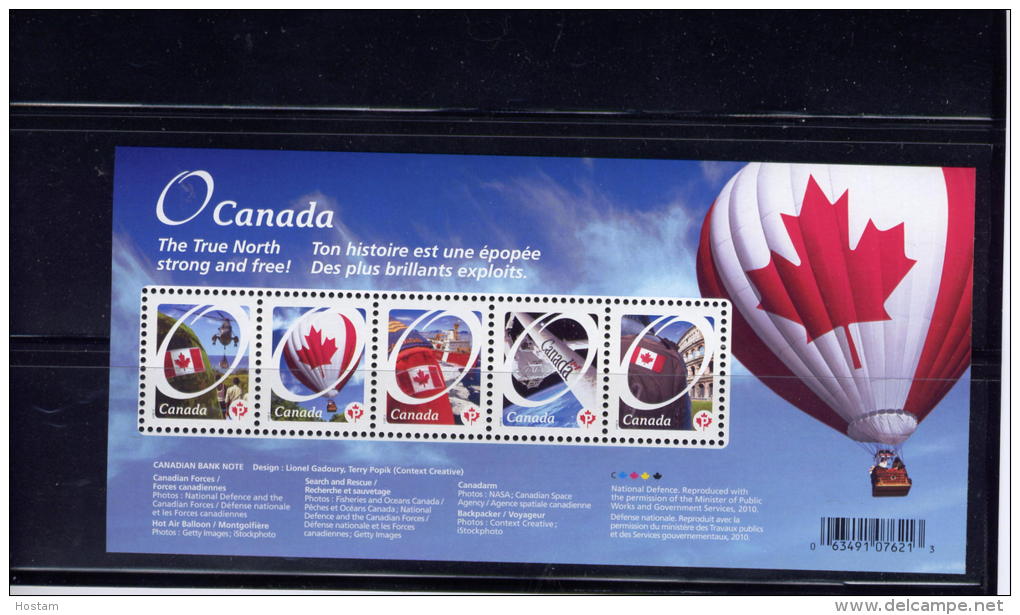 CANADA, 2011, # 2418,  PERMANENT --CANADIAN PRIDE (O CANADA) SS    MNH - Blocks & Sheetlets