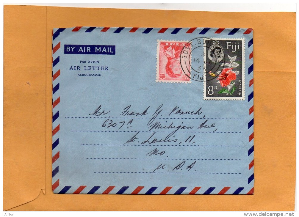 Fiji 1963 Cover Mailed To USA - Fiji (...-1970)