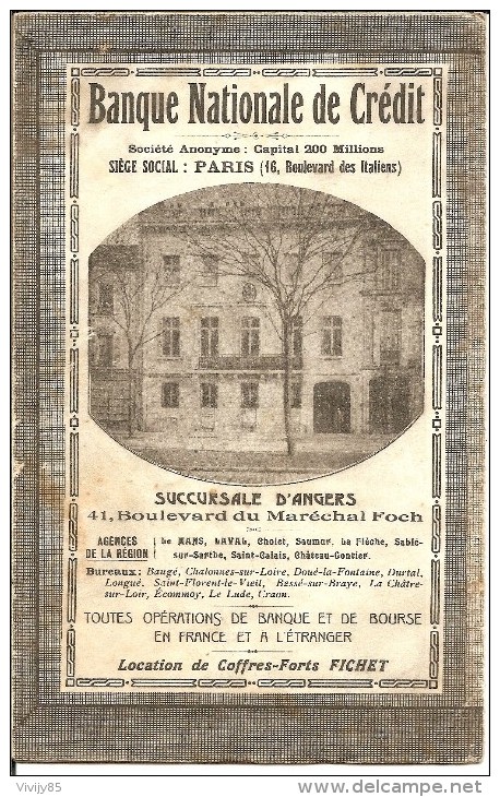 49 - ANGERS - Plan Guide Historique édition 1919/1920 Pas Très Courant - Frankreich