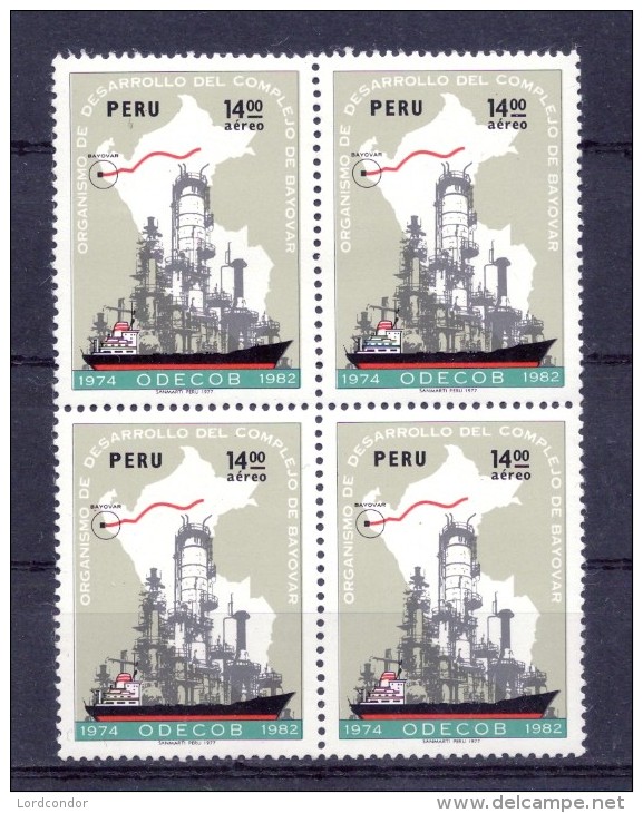 PERU - 1977 - Block Of 4 - Development Of Bayovar Oil Complex - Sc C464 - VF MNH - Perù