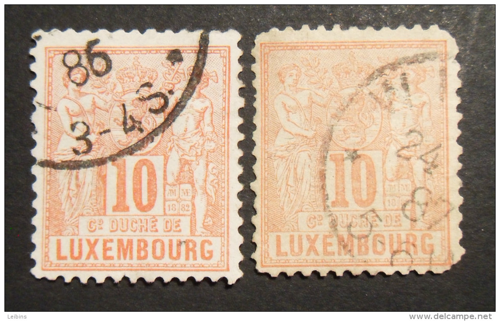 1882 Luxembourg Mi 49A (2x) /o ! - 1882 Allegory