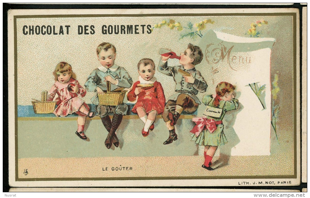 Café Des Gourmets, Chromo Lith. J. Minot, Enfants, Le Goûter - Tea & Coffee Manufacturers