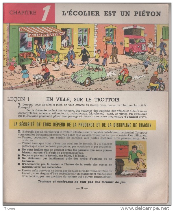 CODE DE LA ROUTE GENRE BD LE PIETON ET LE CYCLISTE DESSIN DE JL PESCH ( SYLVAIN ET SYLVETTE ) 1960 AUTOMOBILE CLUB ROUBA - 6-12 Years Old