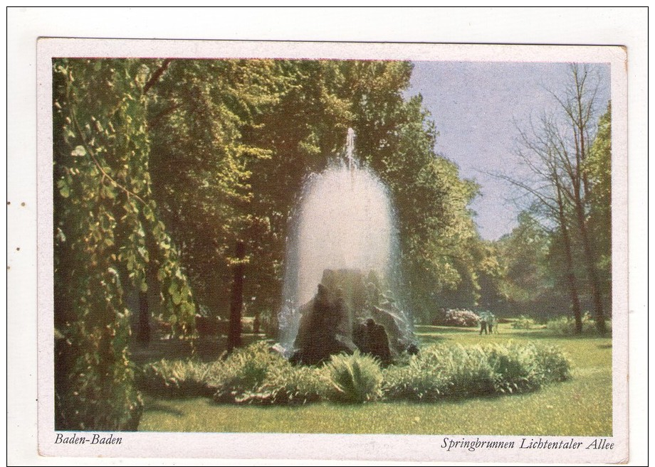 CP 10*15/MM853/BADEN BADEN  SPRINGBRUNNEN LIECHTENTALER ALLEE - Baden-Baden