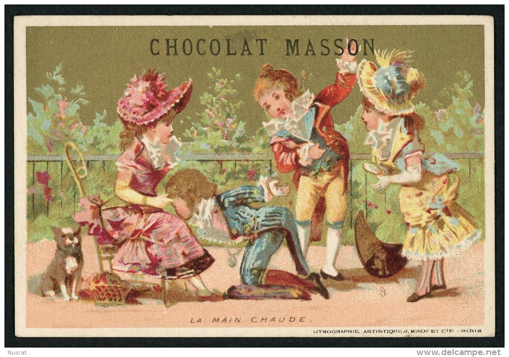 Chocolat Masson, Chromo  Lith. J. Minot VM3-46, Thème Enfants, Jeux, La Main Chaude - Other & Unclassified