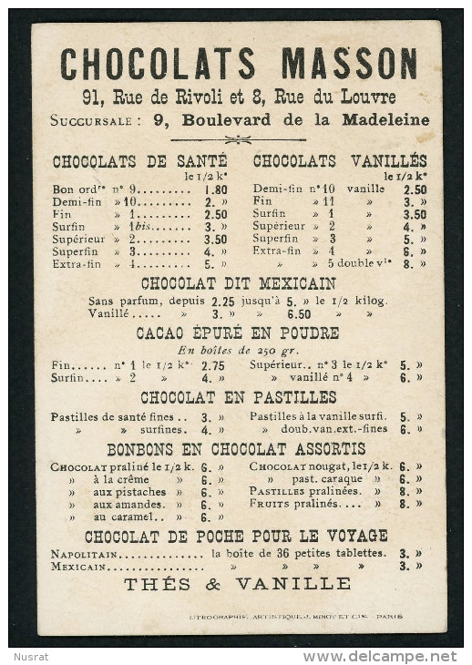 Chocolat Masson, Chromo  Lith. J. Minot VM3-46, Thème Enfants, Jeux, La Main Chaude - Other & Unclassified