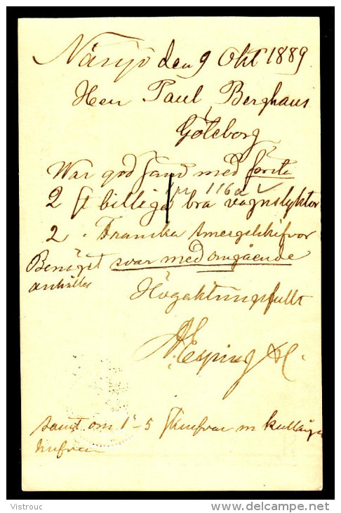 Entier Postal Suédois - Swedish Postcard - Circulé - Circulated - 1889. - Ganzsachen