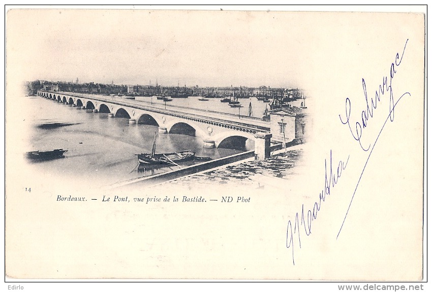 BORDEAUX  Le Pont De Pierre Vue Prise De La Bastide Précurseur  Excellent état - Bordeaux